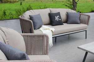 Conjunto de Sofás Contemporáneos para Patio Matia con Cojines, Elegante Estructura de Cuerda y Aluminio para Jardín - Product Image 6