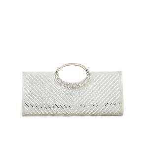 <b>Silver</b> Evening <b>Bag</b> Bridal Clutch P24266 - Product Image 3