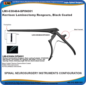 Kerrison Rongeur Manuel en Titane Revêtu de Plasma Noir Antiadhésif Orthopédie Autoclavable Certifié CE Prix de Gros - Product Image 5