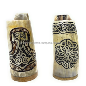 Cuerno para Beber de Cuerno de Búfalo de Alta Calidad, Jarra Vikinga de Cuerno de Búfalo / Vaso de Cerveza de Cuerno de Vaca / Vaso con Borde de Latón a Bajo Precio - Product Image 3
