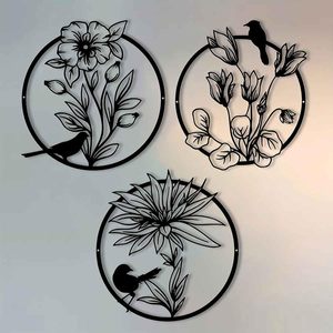 Iron <b>Wall</b> Art For Living Room Metal Birds <b>Wall</b> Hanging Birds on <b>Tree</b> Metal <b>Wall</b> Art Decor for Living Room Black Iron Bird - Product Image 4