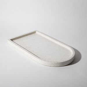 Plateau de présentation en travertin, pierre naturelle, organiseur de décoration intérieure pour hôtels de luxe, restaurants et espaces résidentiels - Product Image 1
