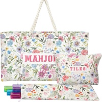 Sac de Mahjong de Luxe Moderne Classique Bleu Imprimé avec Fonctionnalités de Poker et de Divertissement (Housse de Protection Uniquement)