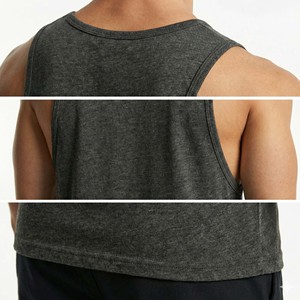 Camiseta Deportiva Minimalista Gris Carbón para Hombre, Camiseta sin Mangas para Entrenamiento, Ropa Deportiva Premium - Product Image 4
