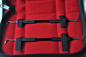 Kit d'instruments chirurgicaux dentaires : Élévateurs luxateurs, Periotomes courbés, Osteotomes, Instruments d'extraction de pointes radiculaires, avec poignée rembourrée noire, Classe I - Product Image 2