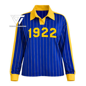 Camisa de Rugby a Rayas de Manga Larga Estilo Vintage de la Hermandad Griega Sigma Gamma Rho, Artículos Griegos al por Mayor - Product Image 1