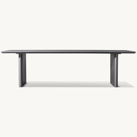 Ensemble de salle à manger extérieur moderne de luxe en alliage d'aluminium pour hôtel, villa, jardin, patio - Table et chaises résistantes aux intempéries, garantie de 3 ans