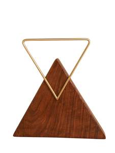 Bolso de mano triangular de madera con asas metálicas, accesorios de fiesta personalizados para damas, para ceremonias y fiestas a precio económico por UO - Product Image 4