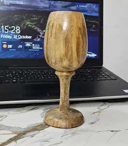 Verre à shot en bois poli Ali Fashion Art, design classique, 150 ml, modèle écologique AFA-01, pour cocktails et vin, idéal pour les fêtes - Product Image 2