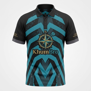 Camiseta Deportiva de Dardos Personalizada de Alta Calidad, Sublimada para Uniforme de Equipo, Fábrica OEM, 100% Poliéster, Logotipo Bordado, KhumBro - Product Image 1