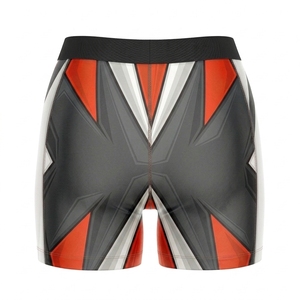 <b>Men's</b> Sporty Solid Front Logo Gym Training <b>Compression</b> <b>Shorts</b> with Pockets 100% Polyester Quick Dry & Breathable - Product Image 2