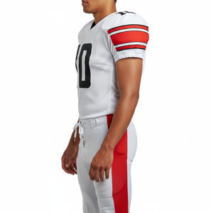 Maillots et pantalons de sport personnalisés 100 % polyester, découpe automatisée, vêtements de sport à séchage rapide, uniforme de football américain OEM - Product Image 1