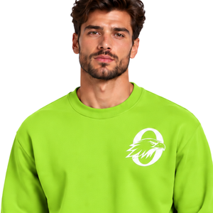 Sweat-shirt vert lime pour homme, col rond, manches longues, pull décontracté en polaire, logo personnalisé, streetwear, vêtements de sport d'hiver, vente en gros - Product Image 3