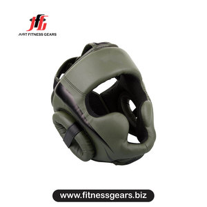 Green PU Boxing <b>Head</b> Guard Hook & Loop Closure Breathable for Adults Martial Arts <b>Training</b> - Product Image 1