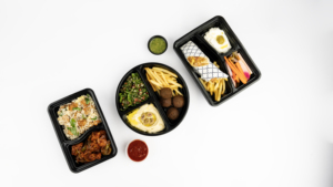 Contenedores de Alimentos de PP con Tapa Transparente de 2 Compartimentos, Forma Rectangular, Aptos para Microondas, para Envasar Comidas Calientes y Frías - Product Image 4