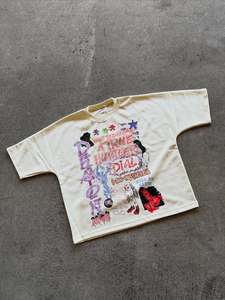 T-shirt en coton à manches courtes pour homme avec imprimé graphique style streetwear peint à la main, col rond, coupe classique, t-shirts à col rond pour homme - Product Image 2