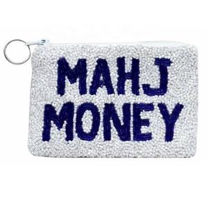 Nouvel Arrivage Porte-monnaie Perlé en Tissu Fait Main avec Lettres Thème Match Sportif pour Femme, Multi-usage pour Monnaie, Billets, Cartes et Maquillage - Product Image 6