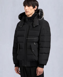 Men's Best Quality Polyester Fabric Puffer <b>Jacket</b> Lightweight Street Style <b>Fur</b> <b>Hood</b> Warm Lining Water Windproof Outdoor - Product Image 2