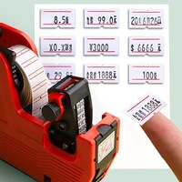 Étiquettes de prix 21*12mm, couleur blanche avec ligne rouge, pour pistolet de marquage de prix de supermarché, étiquettes personnalisées fluorescentes pour pistolet de marquage de prix
