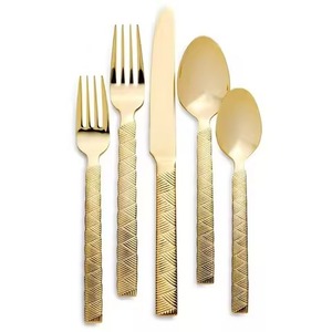 Ensemble de couverts élégants en métal pour table de cuisine, cuillère, fourchette, couteau en acier inoxydable, pour une expérience culinaire raffinée - Product Image 1