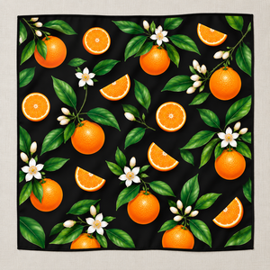 Custom Printed Fruit Vegetable Kitchen <b>Scarf</b> Square Soft Lightweight Womens Headscarf Digital Print OEM ODM Manufacturer - Product Image 1
