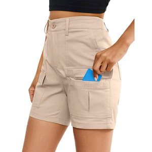 Wide Leg Multi Pocket Cargo <b>Shorts</b> with High Rise <b>Utility</b> <b>Shorts</b> for <b>Women's</b> Daily Casualwear Private Label Apparel Manufacturer - Product Image 4
