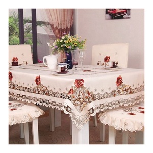 Nappe en coton brodée de dentelle florale personnalisée, blanche, OEM ODM, faible MOQ, vente en gros - Product Image 3