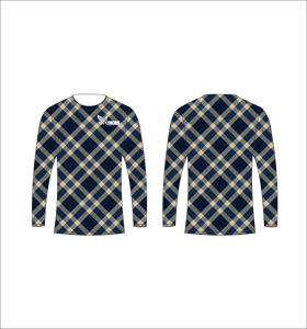 <b>Men</b> s <b>Long</b> <b>Sleeve</b> Plaid Sublimation <b>T</b> <b>Shirt</b> With Front Logo Regular Fit Casual O Neck 100 Polyester Breathable Woven Fabric - Product Image 1
