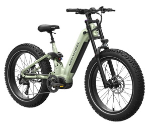 MEJOR OFERTA PARA BICICLETA ELÉCTRICA NUEVA CON LLANTAS ANCHAS DE 26 PULGADAS, COLOR VERDE MATE, SUSPENSIÓN COMPLETA, BICICLETA DE MONTAÑA - Product Image 1