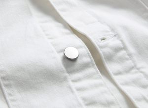Men's <b>White</b> Denim Jacket Casual Turn-down Collar Regular Sleeve Solid Color Button Closure Spring Style Slim Fit - Product Image 6