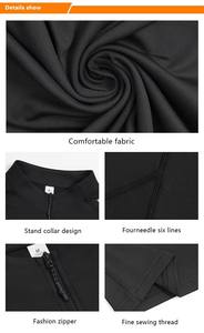 Men's Stand Collar Quarter <b>Zip</b> Long Sleeve Performance <b>Shirt</b> Moisture Wicking Fitted Polyester Sport Top Solid Color All Seasons - Product Image 6