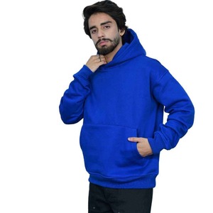 Sweat-shirt à capuche et pull-over 100 % coton pour homme, bleu, coupe décontractée, streetwear décontracté, vêtements confortables et tendance - Product Image 4