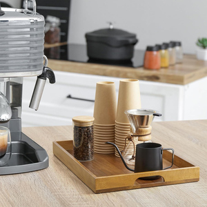 Bandeja de Servir Rústica de Madera con Asa, Acabado Desgastado, Artesanía en Madera Marrón, Diseño Floral, para Hotel, Hogar, Ramadán, Diwali, Venta al por Mayor - Product Image 6