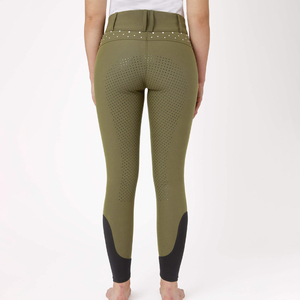 Pantalons d'équitation pour femmes, avec patchs en silicone aux genoux, tissu extensible à séchage rapide, vêtements de sport confortables pour l'entraînement. - Product Image 2