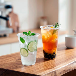 Gobelets en plastique jetables en gros, à paroi simple, 95 mm, en PET, 16/20/24 oz, transparents, pour café glacé et boissons froides - Product Image 3