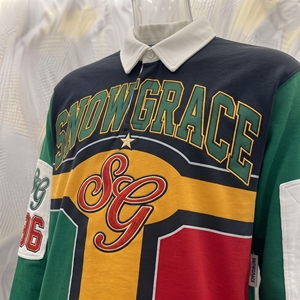 Camiseta de Hockey sobre Hielo Snowgrace, Manga Larga, Cierre de Botones, Diseño con Bloques de Color, Corte Regular para Hombre, Poliéster, Ropa para Todas las Temporadas - Product Image 6