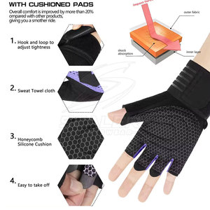 Professional Quality Neoprene Half Finger Gym <b>Gloves</b> <b>with</b> Lace-Up Closure for Fitness Training Strength Workouts <b>Grip</b> Comfort - Product Image 6