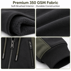 Custom Mens 360 GSM Lightweight 100% Polyester Fleece Winter Solid Eco-Friendly Tracksuit OEM Private Label Zip <b>Hoodie</b> Jogger - Product Image 6