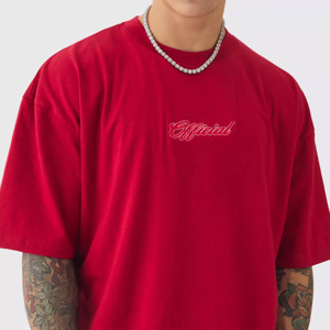 เสื้อยืดคอกลมทรงหลวมโอเวอร์ไซส์สีขาวแบบดรอปโชว์เดอร์ ผลิตตามสั่งขายส่ง ผ้าฝ้ายคุณภาพสูง ระบายอากาศได้ดี สำหรับผู้ชาย ด้านหน้าเรียบ - Product Image 3