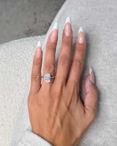 4 Carat Oval Cut Lab Grown Diamond <b>Solitaire</b> Engagement <b>Ring</b> | Trendy IGI Certified 18K Gold Plated Hidden Halo Wedding <b>Ring</b> - Product Image 2
