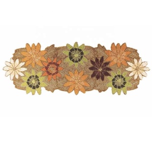 Feuilles Design Verre Perlé Chemin De Table De Noël Chemin De Table Perlé Pour La Maison Hôtel Fête De Mariage & Buffets - Product Image 5