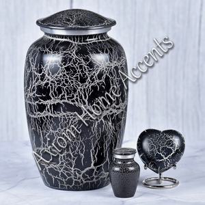 Handmade Aluminum Cremation Urn With Elegant Cultured Marble Design <b>Memorial</b> Keepsake Urn for Human Ashes by Axiom Home Accents - Product Image 6