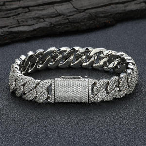 Premium Gold Plated Double Row Crystal Link Bracelet Bold Luxury Wrist Accessory Fashion Statement Gift for <b>Men</b> Women - Product Image 2