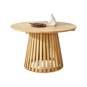 Mesa de centro redonda de madera de teca de primera calidad, mesa de comedor para jardín, fabricada en Indonesia - Product Image 1