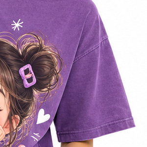 Camisetas con Estampado Gráfico, 300 GSM, Estampado Puff, Unisex, 100% Algodón, Uso Diario, Diseño Gráfico Personalizado, Fabricante de Ropa al por Mayor OEM ODM - Product Image 5