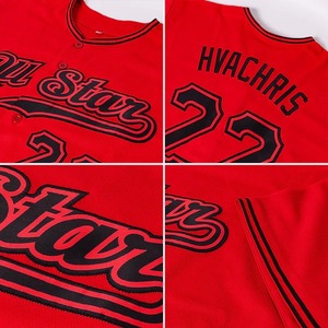 Maillot de softball personnalisé rouge et noir pour femme, respirant, anti-humidité, tenue de sport professionnelle pour équipe, uniforme de jeu athlétique en gros - Product Image 5
