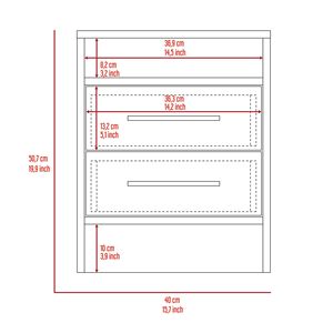 Comodino rettangolare Wengue nero con 2 cassetti e 1 ripiano - Product Image 6