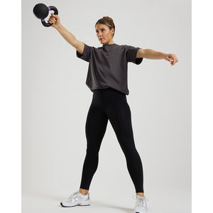 Camiseta de Mujer de Manga Corta Oversize con Diseño Único en Grafito, Transpirable, Ligera y 100% Algodón, Corte Holgado para Gimnasio y Entrenamiento - Product Image 5