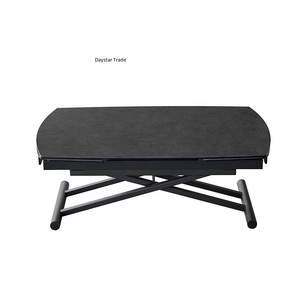 Table à manger de luxe moderne et écologique en marbre, avec plateau relevable, pieds en métal pliables, réglable, extensible et multifonctionnelle - Product Image 1