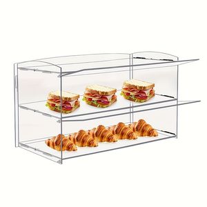 Vitrina de Acrílico Transparente de 2 Niveles para Exhibición de Productos de Panadería, Donuts, Pan, Cupcakes y Frutas - Product Image 1